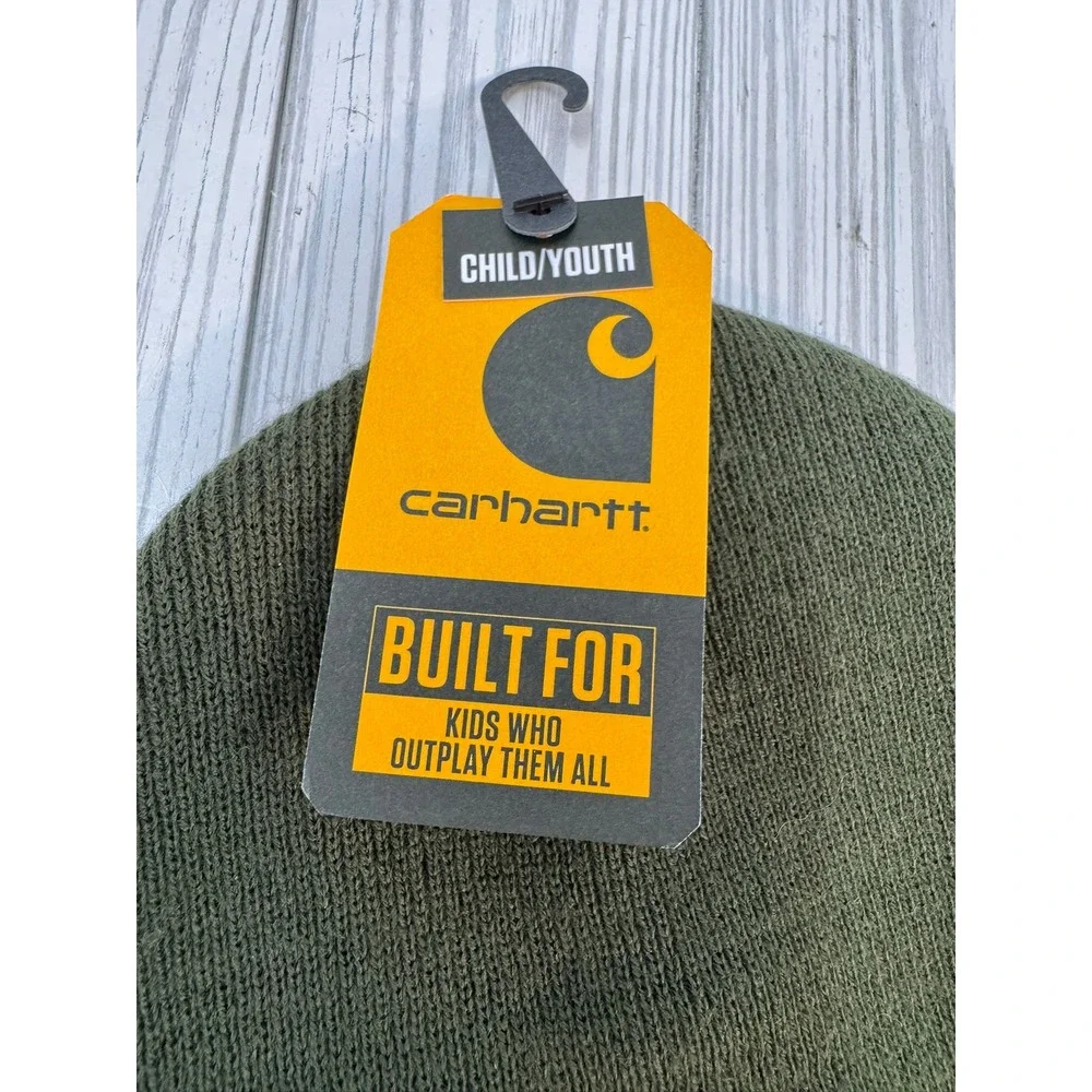 Carhartt Child Youth Acrylic‎ Watch Hat Olive Green Beanie Warm Winter